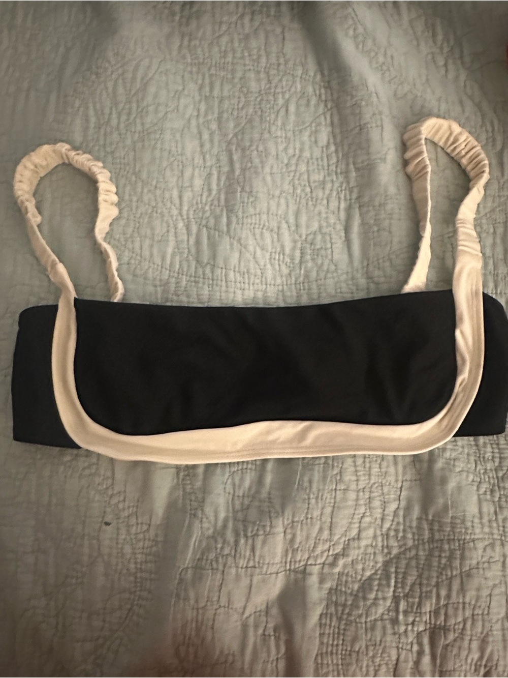 Strawberry Milk Mob Black and Cream Bikini Top